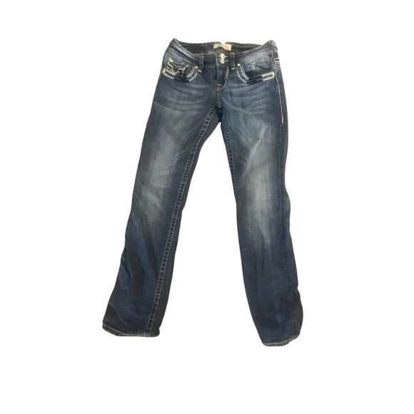 Vigoss Bootcut Jeans Embellished Pockets Dark Wash Denim Women's Size 27 - Picture 1 of 6
